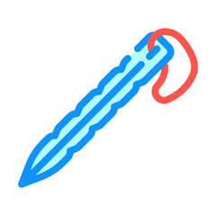 tent stakes titanium ultralight color icon vector illustration