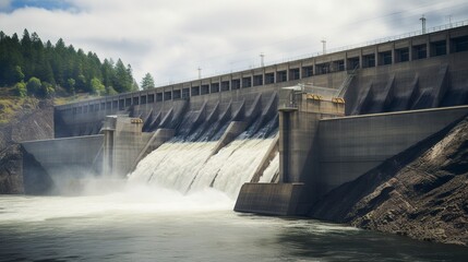 A photo of a hydroelectric dam