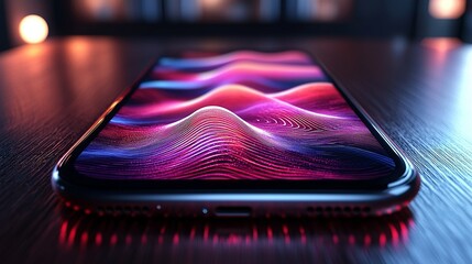 A close up of a phone on a table