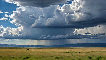 Le ciel orageux au-dessus des plaines