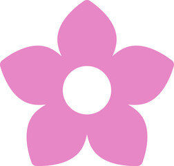 Set of simple flower icon illustration. Apple, cherry, plum, apricot, pear or peach blossoms. Kids cute decor. Hippy groovy daisy flowers set. Retro vintage style, hand drawn decorative elements.