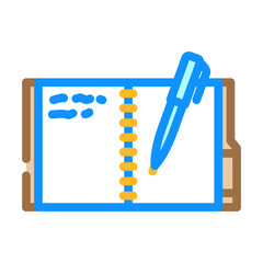 journal pen slow living color icon vector illustration