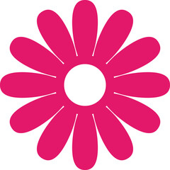 Set of simple flower icon illustration. Apple, cherry, plum, apricot, pear or peach blossoms. Kids cute decor. Hippy groovy daisy flowers set. Retro vintage style, hand drawn decorative elements.