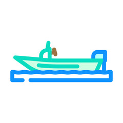 skiff sailing sport color icon vector illustration