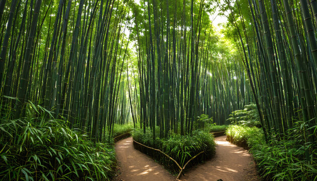 Le sentier dans la for&ecirc;t de bambou