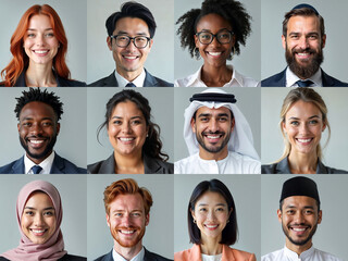 young businessmen of difference race and age collage