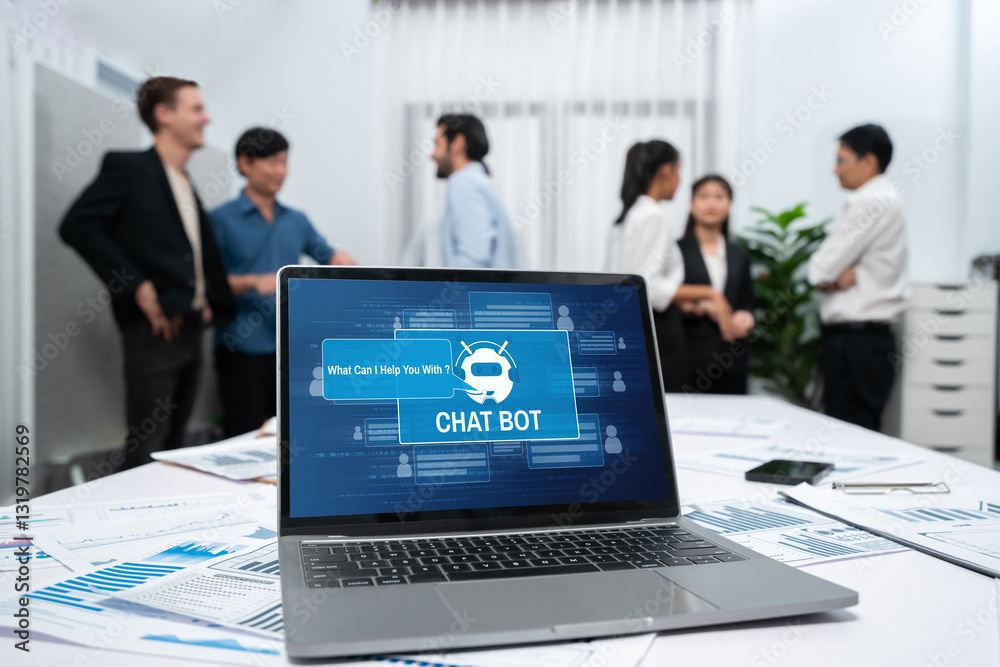 Leinwandbilder chatbot software application for brisk online business that automatically reply to customer question