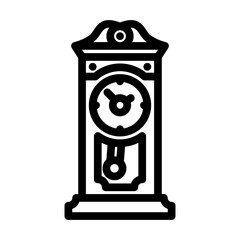 vintage clock slow living line icon vector illustration