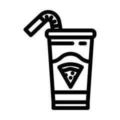 pizza flavored drink meal drink line icon vector illustration