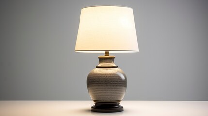 A photo of a designer lamp on a side table