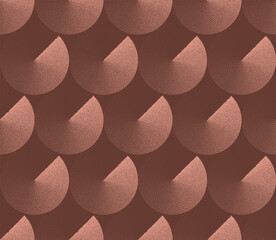Circles Retro Styled Seamless Pattern Trend Brown Dot Work Abstract Vector Background. Continuous Grid from Circles Halftone Art Graphic Illustration. Endless Stippled Abstraction Funky Wallpaper