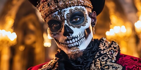 Modern voodoo priest with traditional and contemporary cultural elements