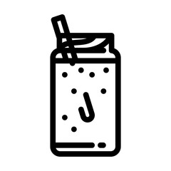 salad smoothie meal drink line icon vector illustration