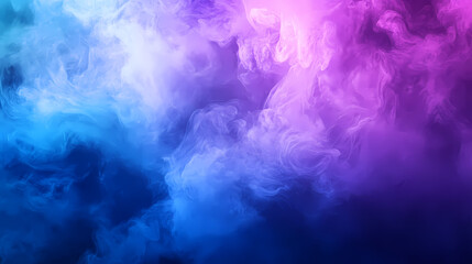 Naklejka premium An iridescent mist of blue and purple hues fills the air with an shimmering, luminous quality, purple, iridescent, radiant. Opalescent Hues. Illustration