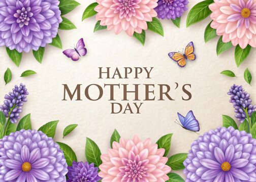 Beautiful Floral Mother's Day Greeting Card Design