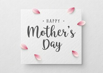 Elegant Mother's Day card with delicate pink petals