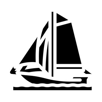 sloop sailing sport glyph icon vector illustration