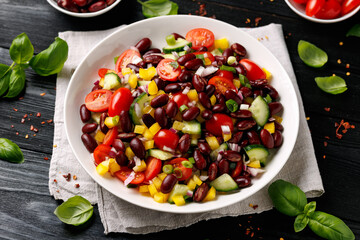 Red kidney bean salad. Healthy food