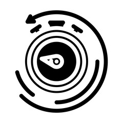 recovery timer clock wellness glyph icon vector illustration