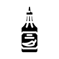sriracha condiment glyph icon vector illustration