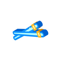 chopsticks titanium ultralight isometric icon vector illustration