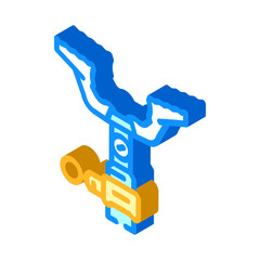 camping stove titanium ultralight isometric icon vector illustration