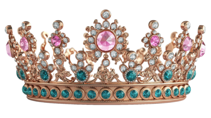 Enchanting crown design with sparkling jewels fantasy setting digital artwork royal elegance close-up view