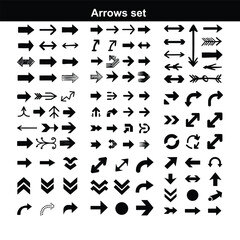 Arrow icon set. Modern simple arrows. Vector illustration. Arrows big black set icons .Arrow icon. Arrow vector collection. Arrow. Cursor. Vector illustration eps 10