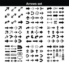 Arrow icon set. Modern simple arrows. Vector illustration. Arrows big black set icons .Arrow icon. Arrow vector collection. Arrow. Cursor. Vector illustration eps 10