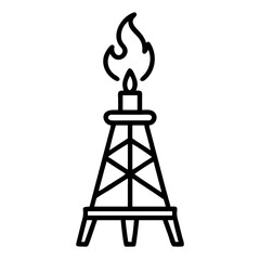 Gas flare - a flare burning on an oil platform.