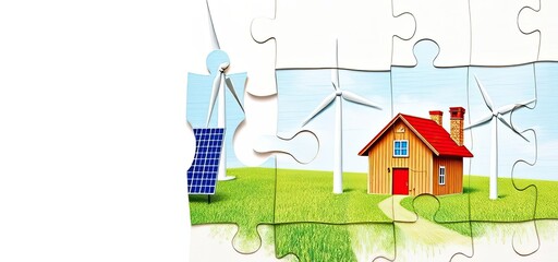 Green Energy Home Solar Wind Power Puzzle