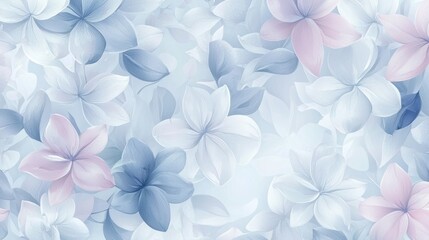 Fototapeta premium This soft pastel floral background features a blend of delicate petals in shades of blue and pink. The gentle colors create a calm and serene atmosphere, ideal for various design uses