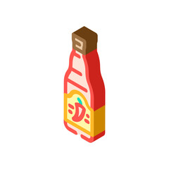hot sauce condiment isometric icon vector illustration