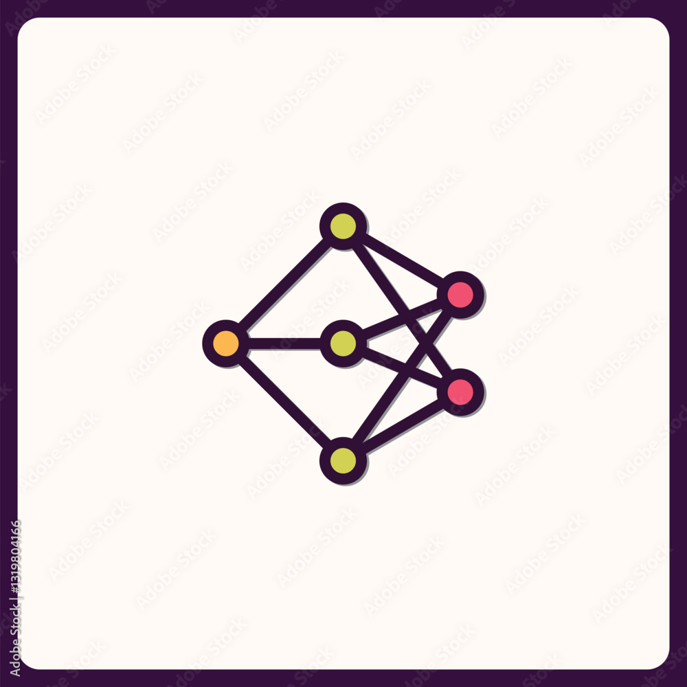Poster abstract network illustration representing connection and interlinking data