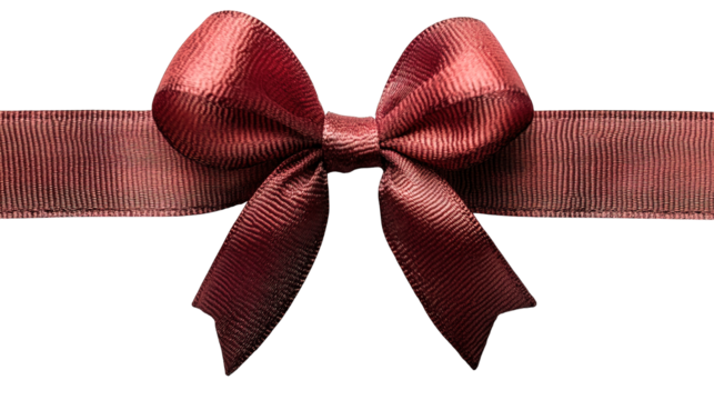red ribbon bow isolated transparent background PNG, generative ai