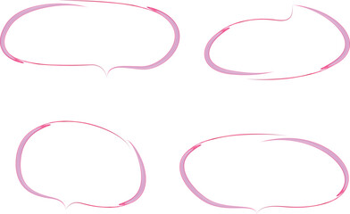 pink fuchsia color doodle abstract dialogue clouds