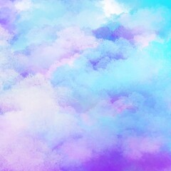 Abstract watercolor background with watercolor splashes. Clouds illustration