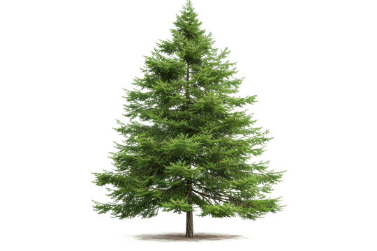 Mature cedar tree with a broad canopy and dense branches isolated on transparent background
