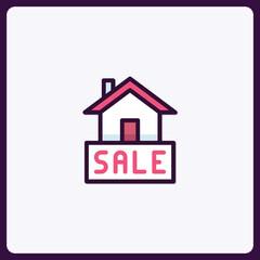 Illustrative house icon symbolizing real estate sale announcements
