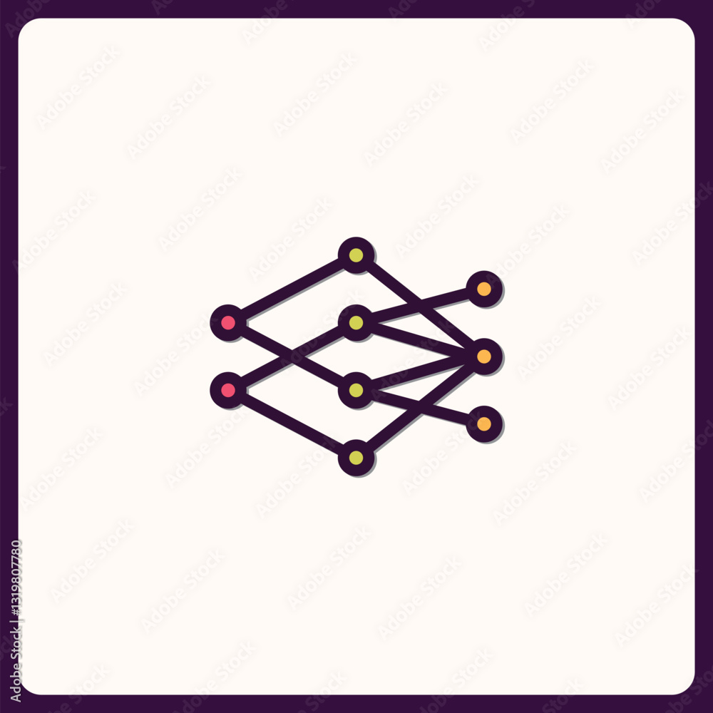 Poster network of interconnected nodes symbolizing data flow and relationships