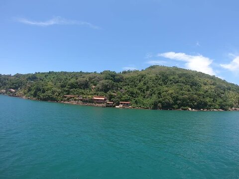 vista panor&aacute;mica embarcaci&oacute;n, brasil, islas, parati paraty, brazil, turismo