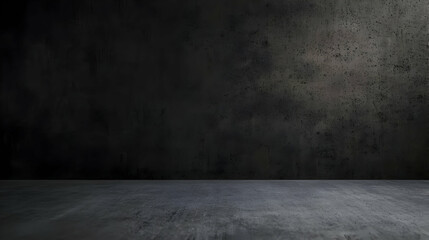 Fototapeta premium Dark Grunge Concrete Wall and Floor Background With Dramatic Lighting Ideal for Product Placement