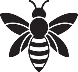 black and white bee vector art