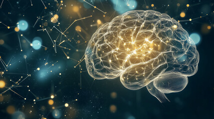 Abstract art of a human brain with glowing neural connections, symbolizing the placebo effect and healing power