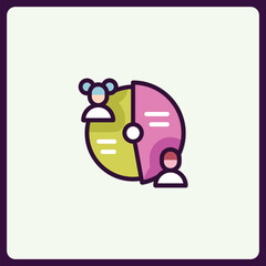 Demographic Segmentation Icon Illustrating Market Analysis with Gender Division