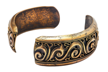 Timeless cuff bracelet with a polished silver finish and sleek, sophisticated design isolated on transparent background