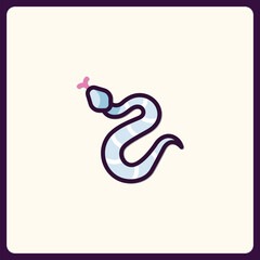 Stylized serpent vector design, illustration of reptile with playful charm