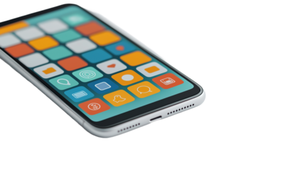 Innovative phone app mockup showcase white digital design minimalist environment close-up view user experience concept