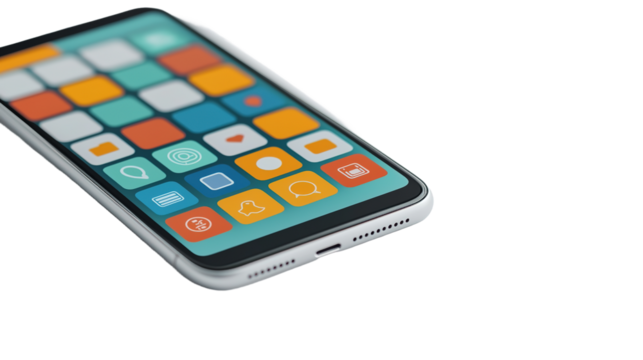 Innovative phone app mockup showcase white digital design minimalist environment close-up view user experience concept
