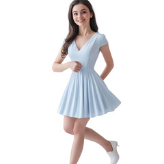 Naklejka premium Beautiful Woman Elegant Dress Isolated Background